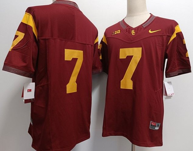 Other Men's USC Trojans #7 Miller Moss 2023 Red No Name Jersey Size US M / EU 48-50 / 2 - 1 Thumbnail