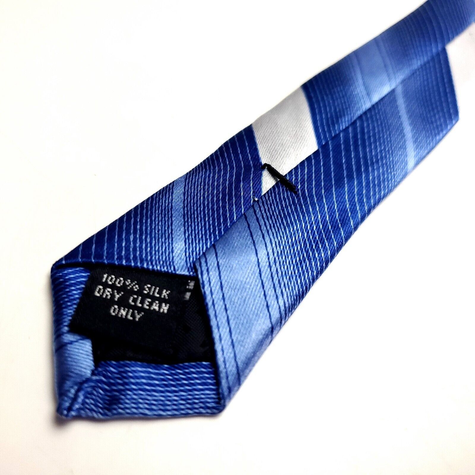 Pierre Cardin Pierre Cardin Blue & White Silk Tie Woven Striped Size ONE SIZE - 5 Thumbnail