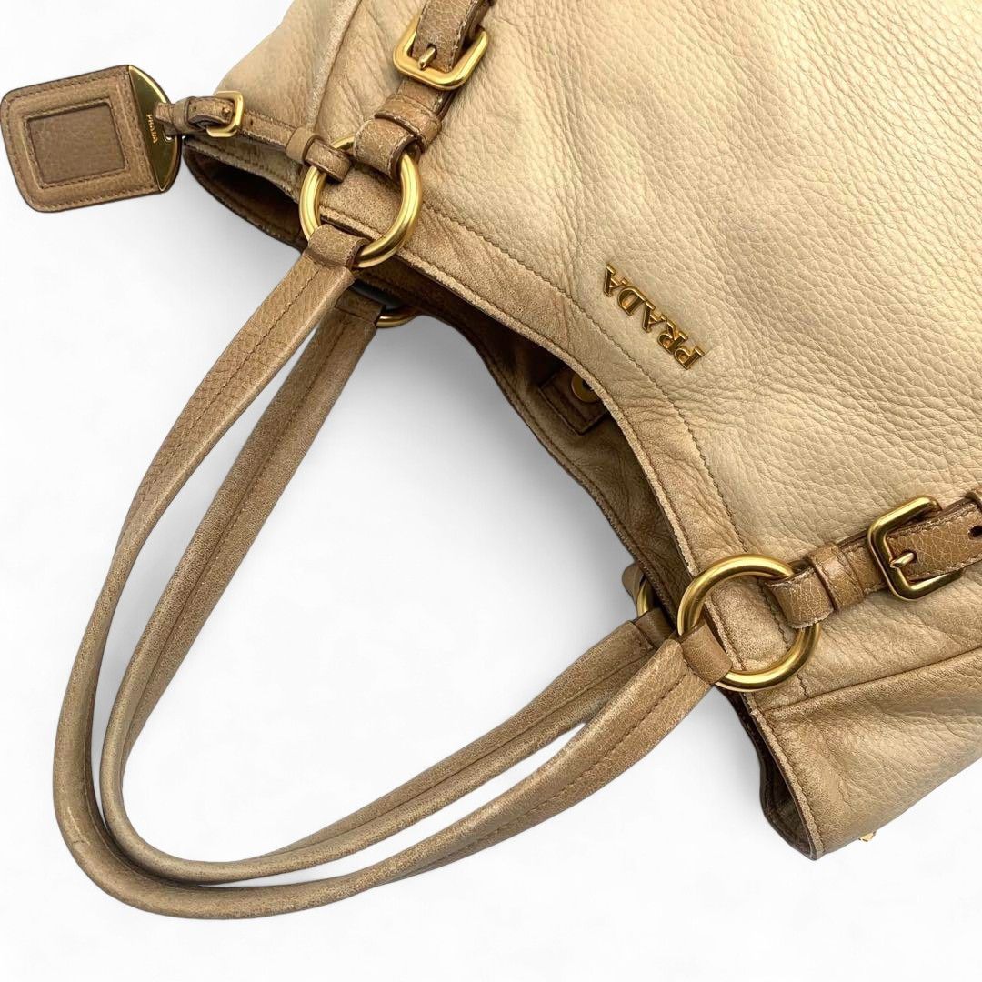 Prada Prada - Deer Leather Handbag Brown Beige Size ONE SIZE - 3 Thumbnail