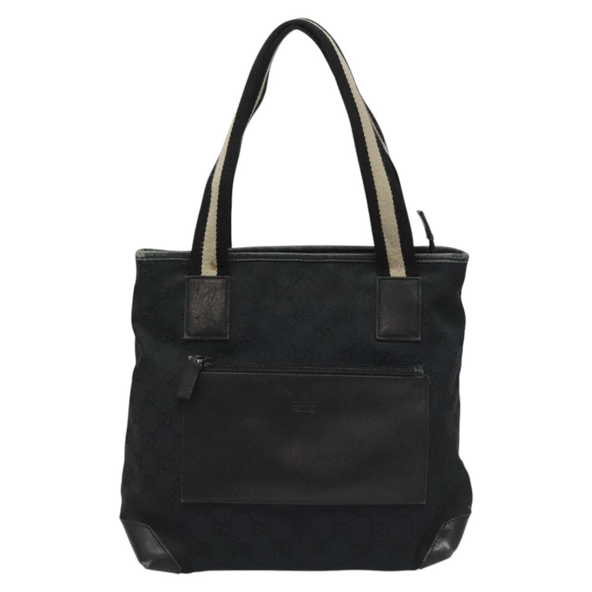 Gucci GUCCI GG Canvas Sherry Line Tote Bag Black White 019 0402 Size ONE SIZE - 2 Thumbnail