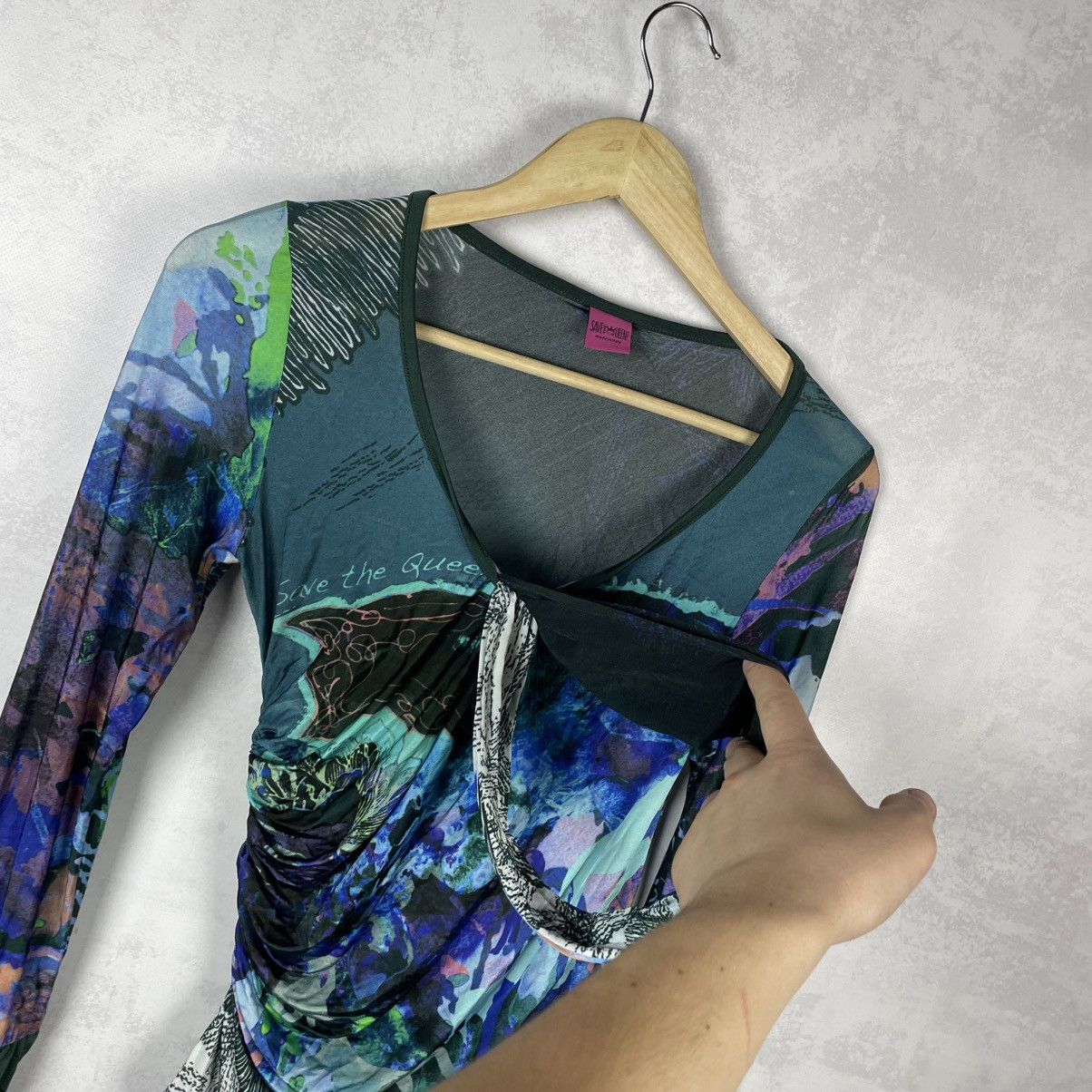 Other Save The Queen Multicolour Viscose Blouse Top Gaultier Style Size S / US 4 / IT 40 - 6 Thumbnail