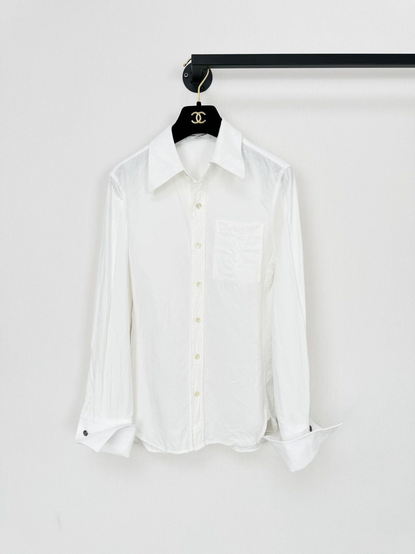 Saint Laurent Paris Saint Laurent Paris Embroidered white shirt Size US XXS / EU 40 - 1 Thumbnail