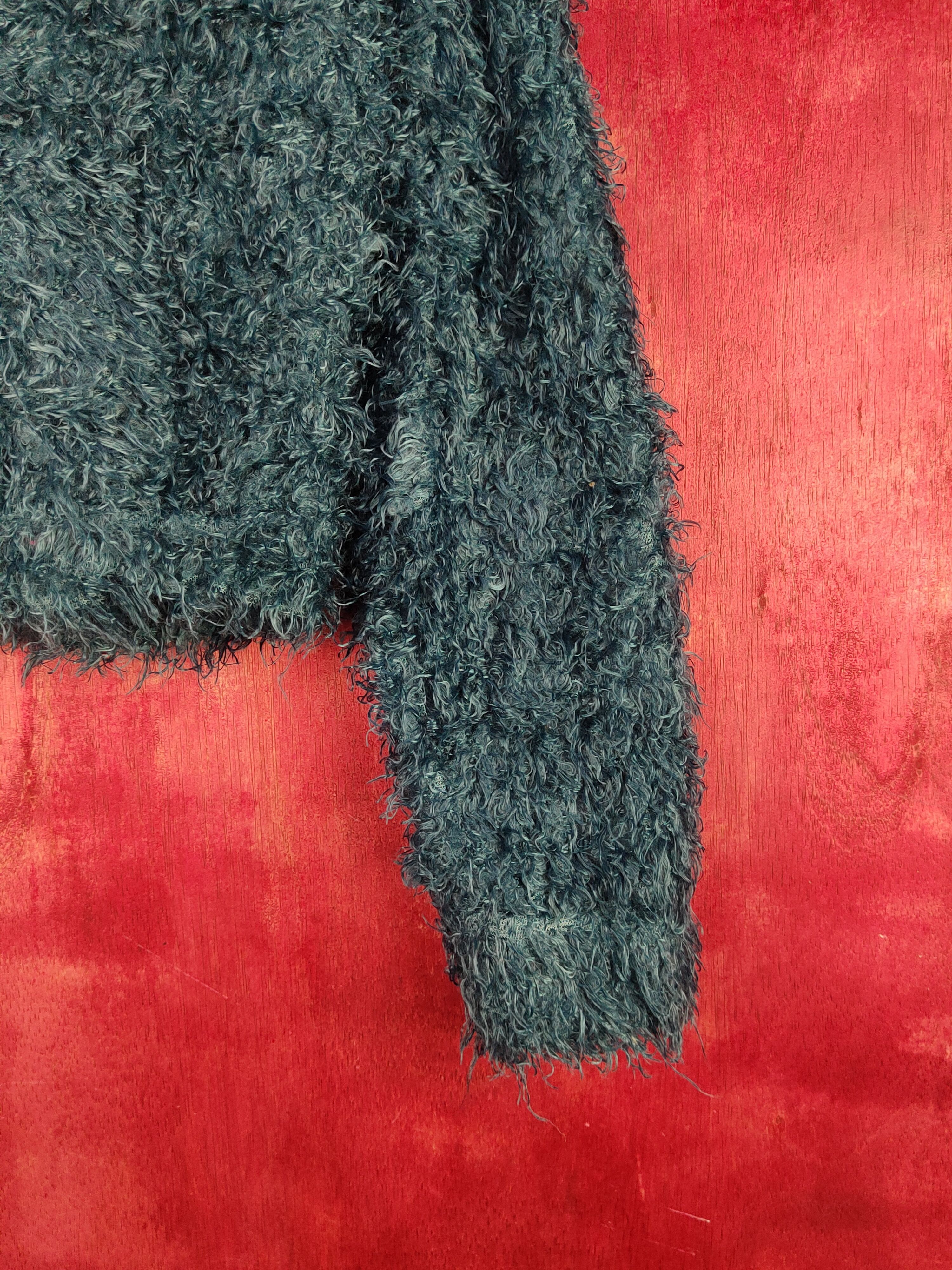 Japanese Brand Dreamy Minx Turquoise Fur Mohair Knitwear Cardigan #S1994 Size M / US 6-8 / IT 42-44 - 6 Thumbnail