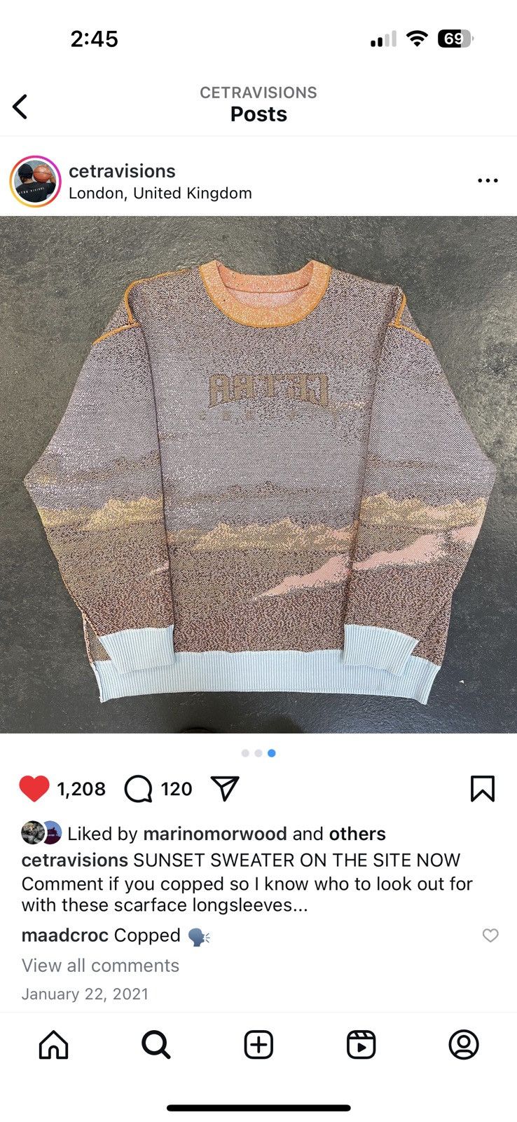 Marino Morwood Cetra Visions by Marino Morwood Sunset Knit Sweater Size US M / EU 48-50 / 2 - 7 Thumbnail
