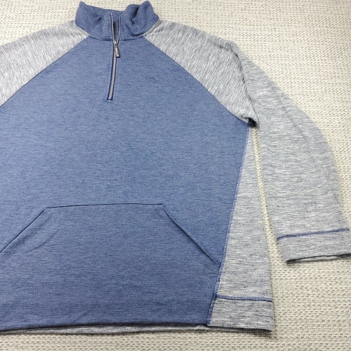 Tommy Bahama Tommy Bahama Pullover 1/4 Zip Long Sleeve Mens XL Blue Gray Heather Casual Size US XXL / EU 58 / 5 - 2 Thumbnail
