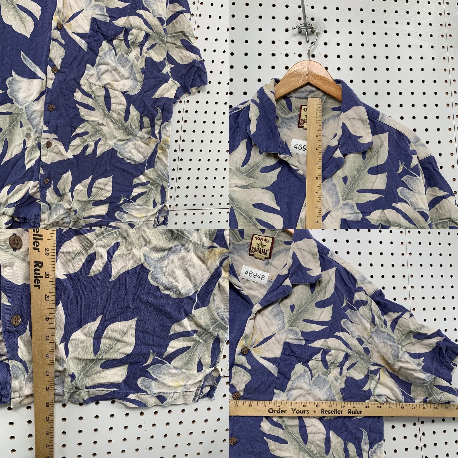 Tommy Bahama VINTAGE Tommy Bahama Button-Up Shirt Mens L Blue Floral Silk Aloha 100% Autumn? Size US L / EU 52-54 / 3 - 8 Thumbnail