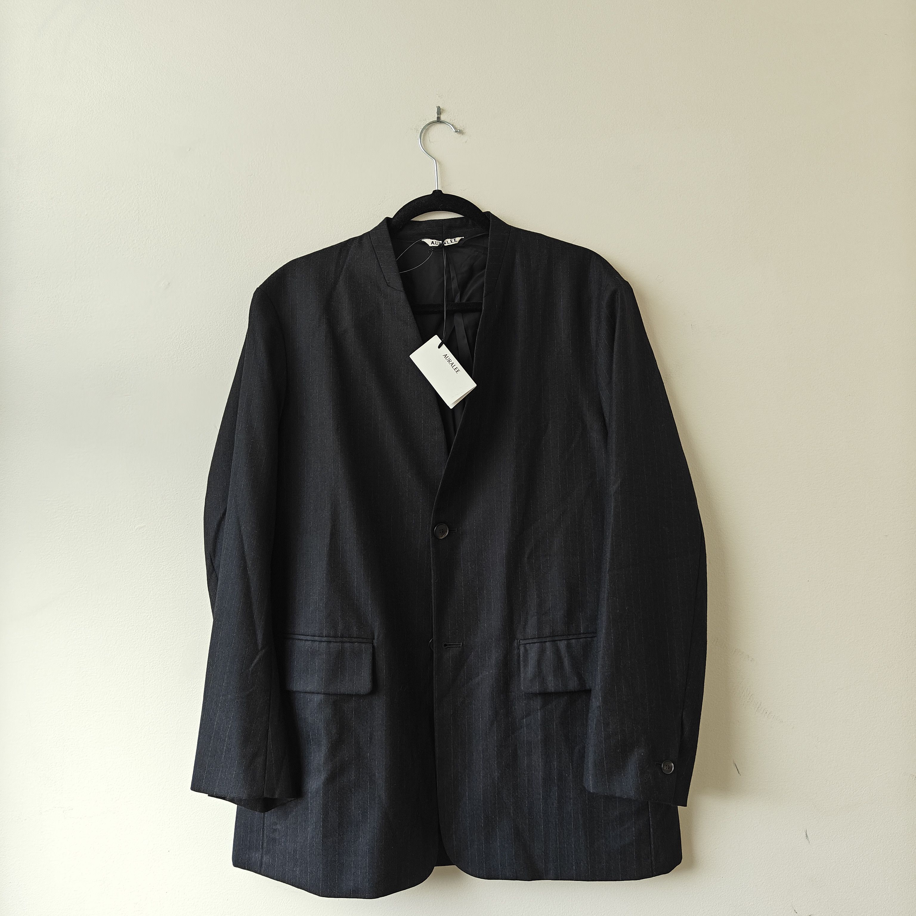 Auralee NWT Navy pinstripe silk wool blazer size 2 $1100 japan Size US M / EU 48-50 / 2 - 1 Thumbnail