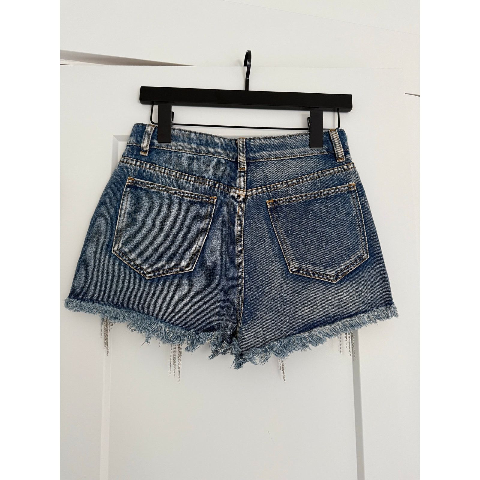 Free People $80 New POL Boho Embellished Jean shorts - Small Size 27" / US 4 / IT 40 - 4 Thumbnail