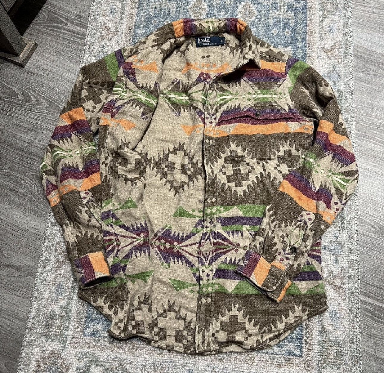 RRL Ralph Lauren Ralph Lauren aztec overshirt western Size US M / EU 48-50 / 2 - 2 Thumbnail