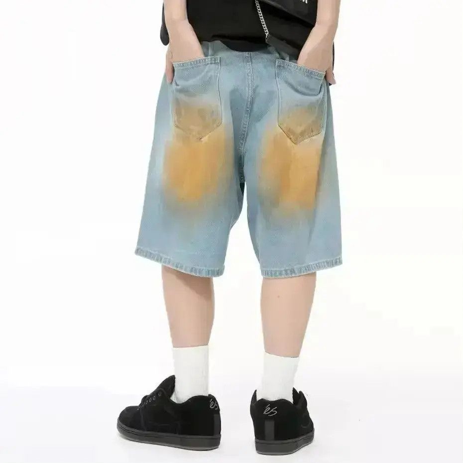 Japanese Brand Design Washed Hole Straight Loose Shorts Jorts y2k Size US 32 / EU 48 - 5 Thumbnail