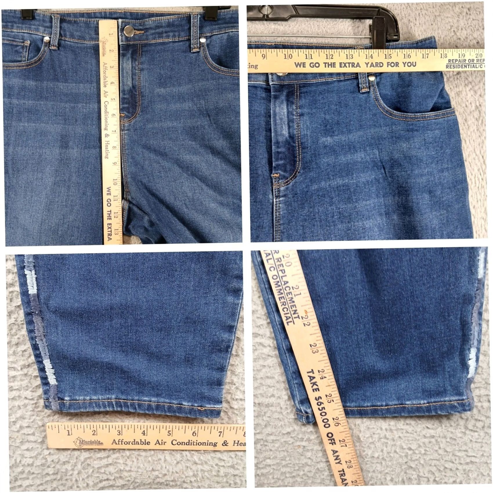 Vintage Chico's Perfect Stretch Girlfriend Slim Ankle Jean Tuxedo Stripe Blue Size 2 Size 26" / US 2 / IT 38 - 5 Thumbnail