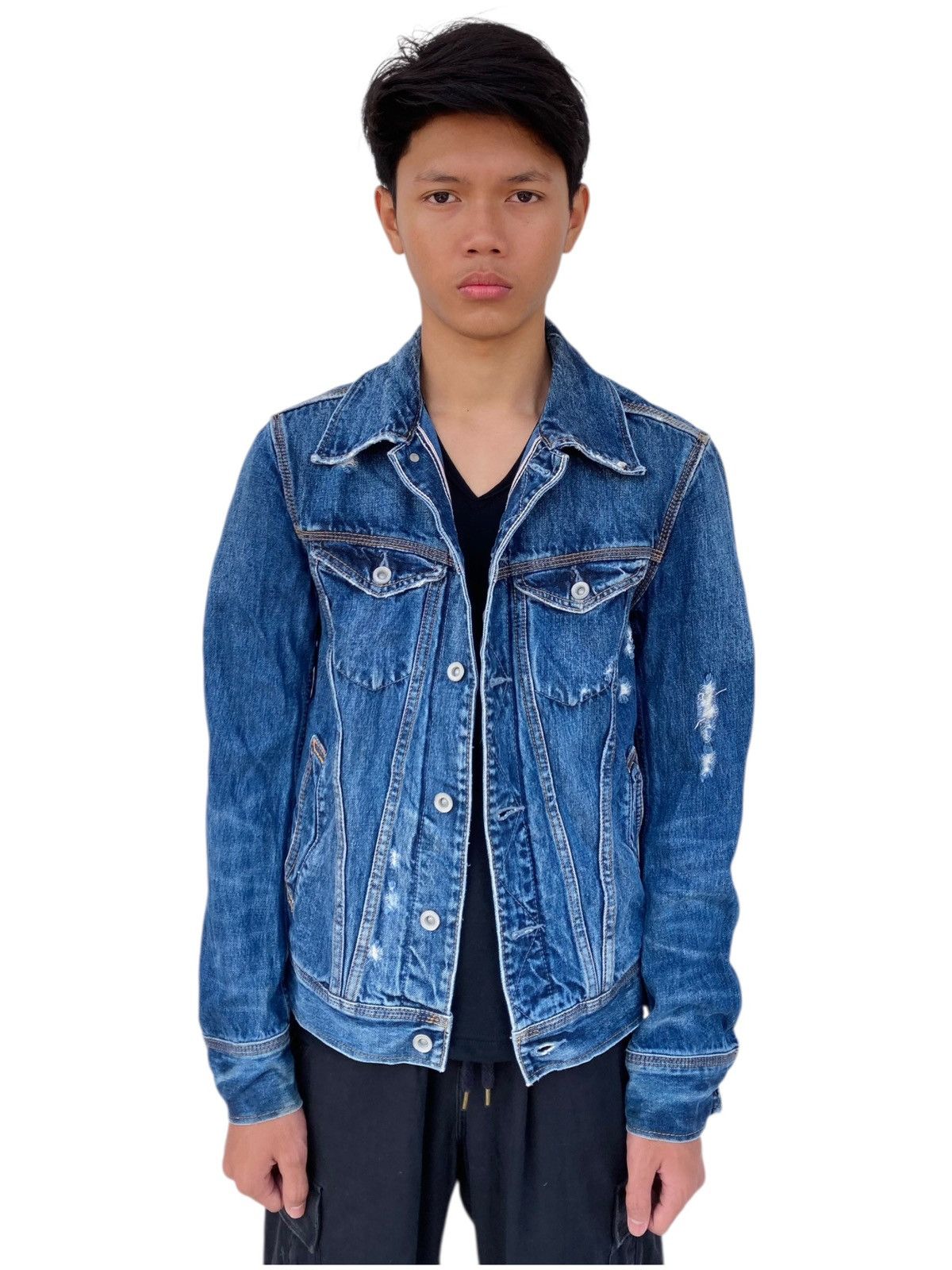 If Six Was Nine 2000s GOA - Crash Denim Jacket Size US M / EU 48-50 / 2 - 4 Thumbnail