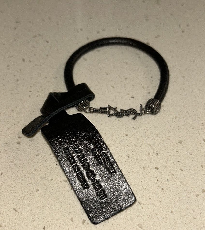 Saint Laurent Paris Saint Laurent OPYUM Bracelet In Crinkled Leather And Metal Size ONE SIZE - 2 Thumbnail