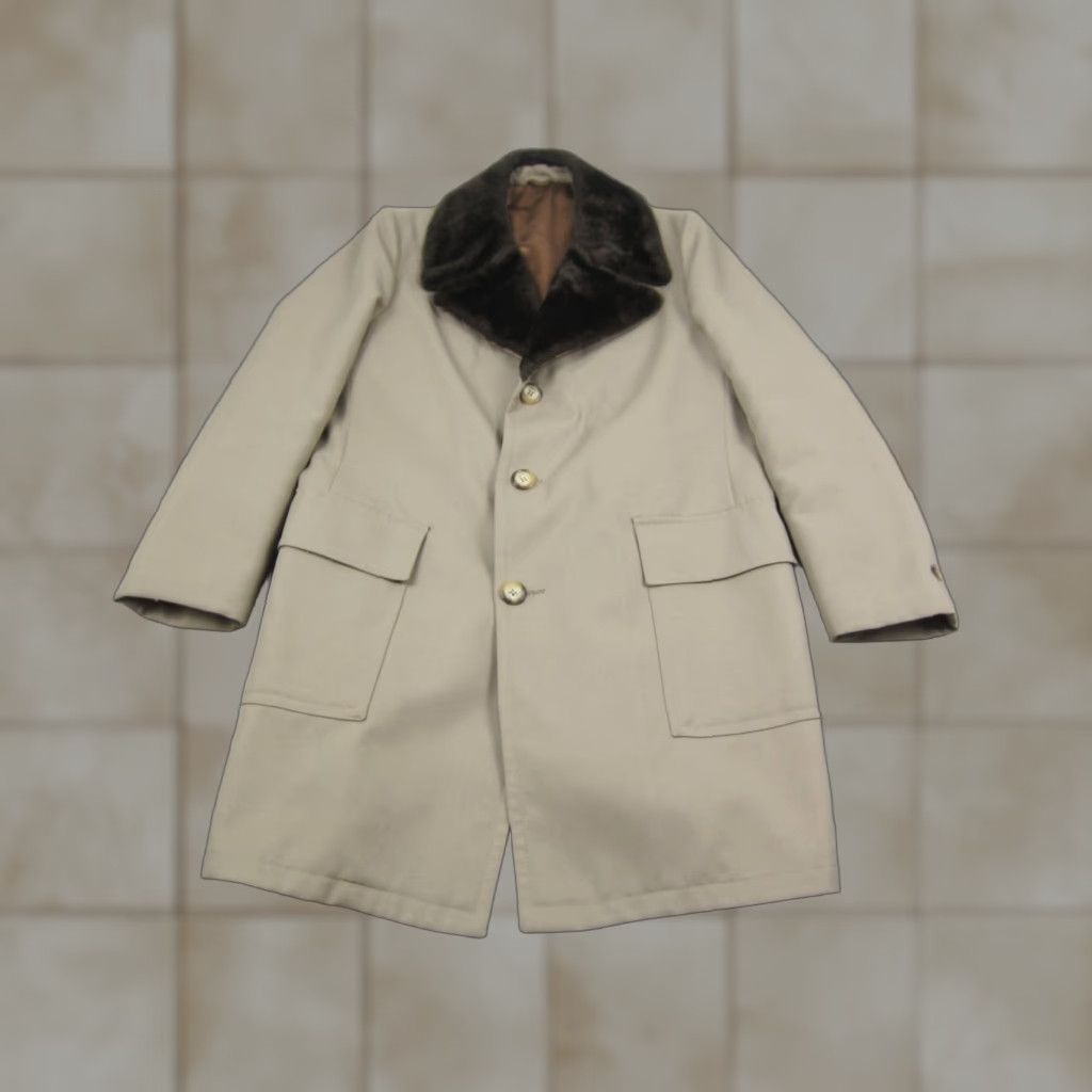 Sears VINTAGE Sears Overcoat Mens 42R Brown Faux Fur Collar 60s 70s Coat Size US XS / EU 42 / 0 - 1 Thumbnail