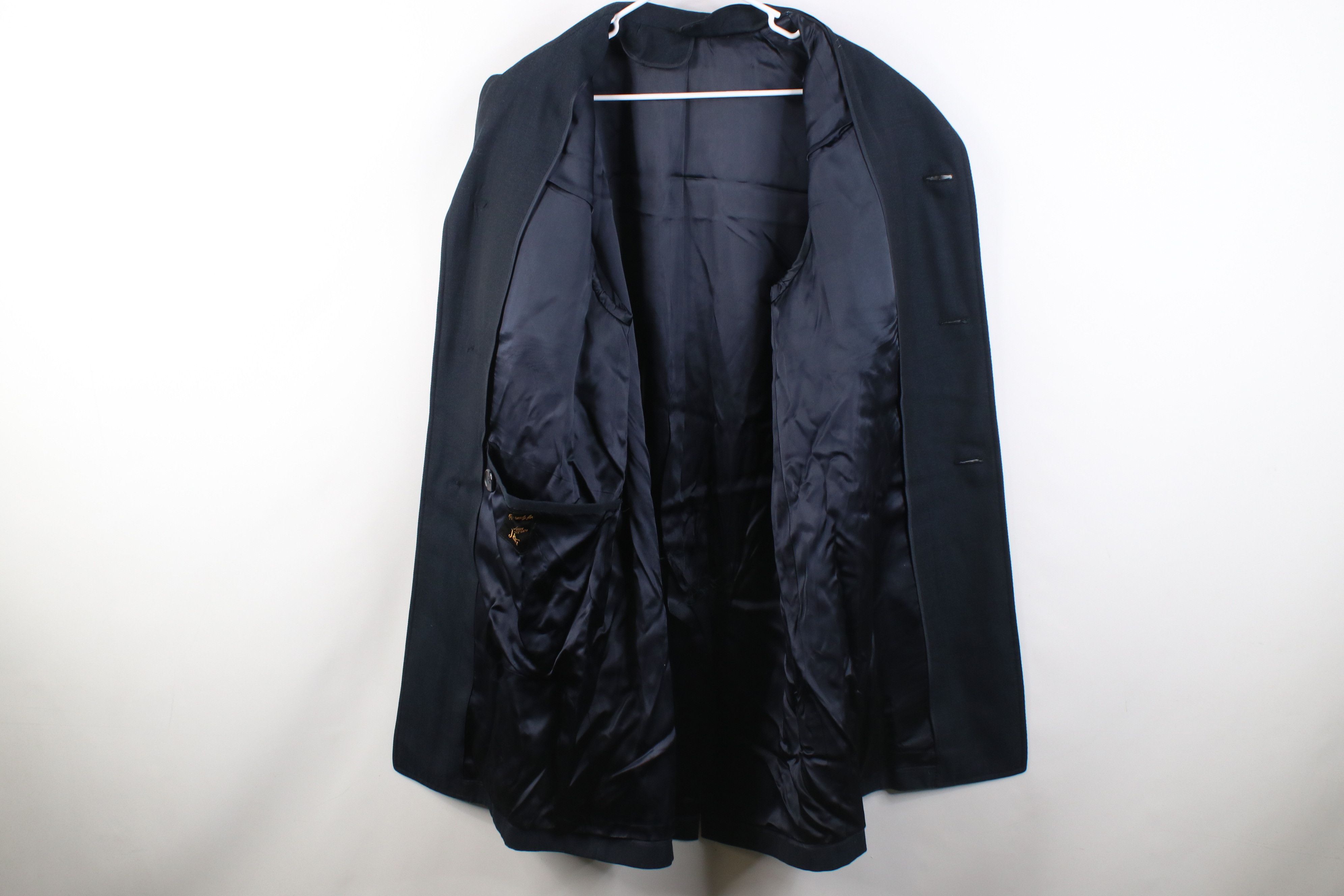 Vintage Vintage 50s 60s Gabardine Knit Overcoat Jacket Blue USA Size US L / EU 52-54 / 3 - 8 Thumbnail