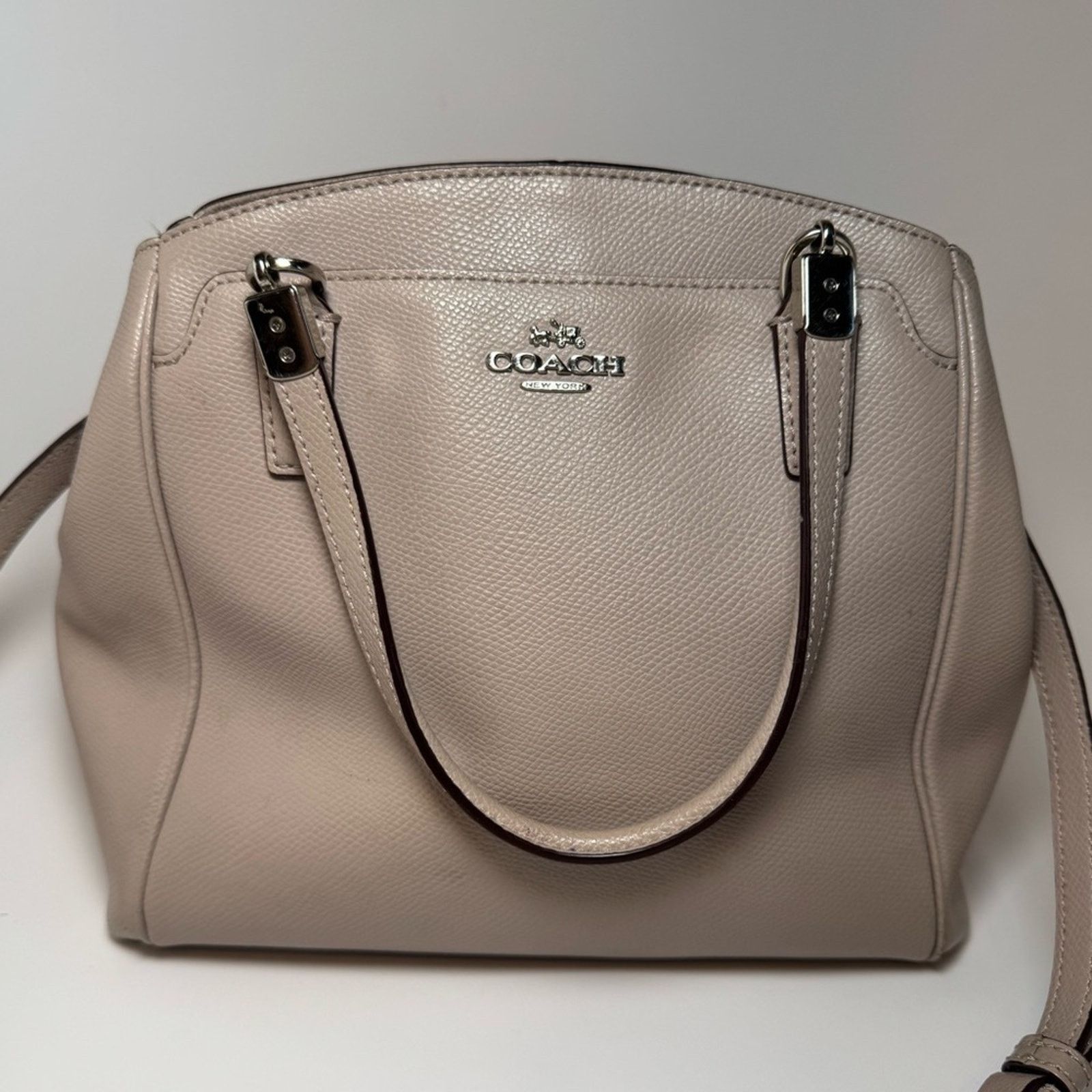 Coach Coach Minetta Crossgrain Leather Satchel/Crossbody Taupe Size ONE SIZE - 1 Thumbnail