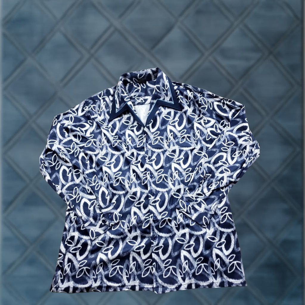 Vintage VINTAGE Joel Of California Shirt XL Blue Leaf Print Button Up Pointy Collar 70s Size US XL / EU 56 / 4 - 1 Thumbnail