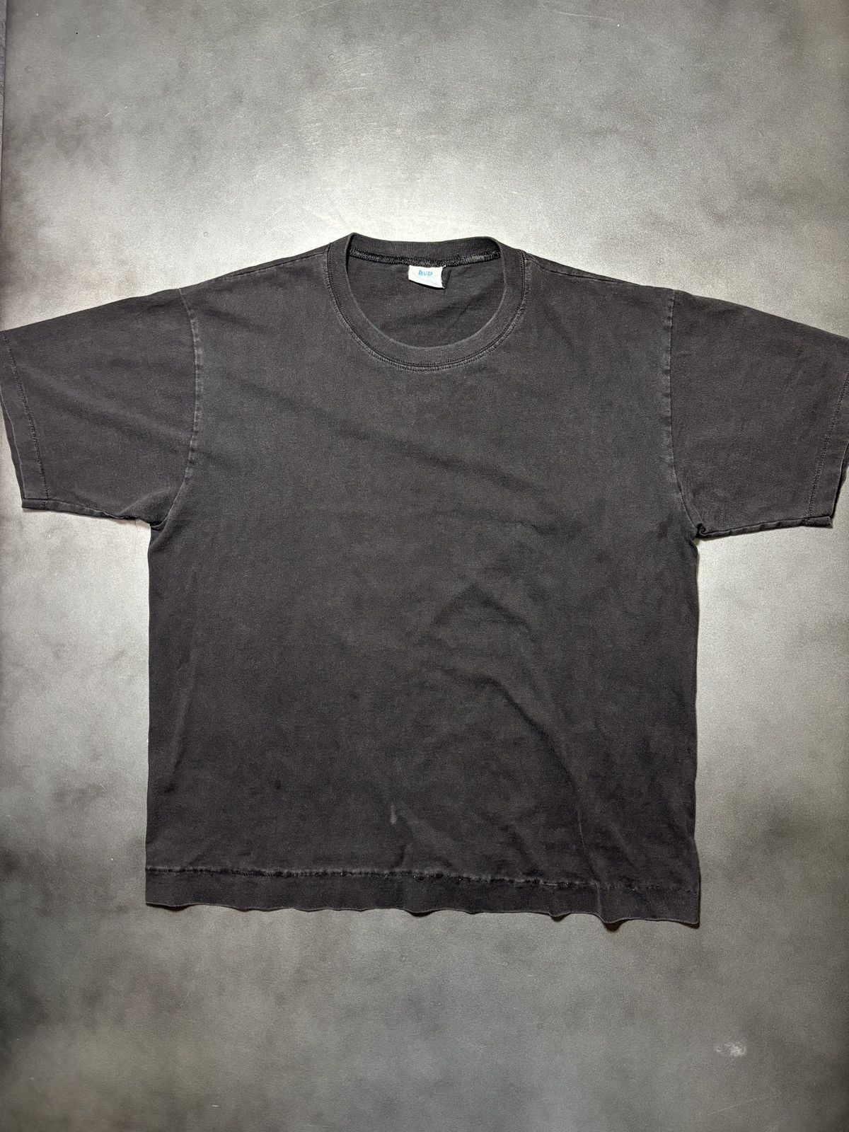 Vintage Hemmed Vintage Blank T-Shirt 1990s Black T-Shirt Cropped BVD Size US S / EU 44-46 / 1 - 2 Thumbnail