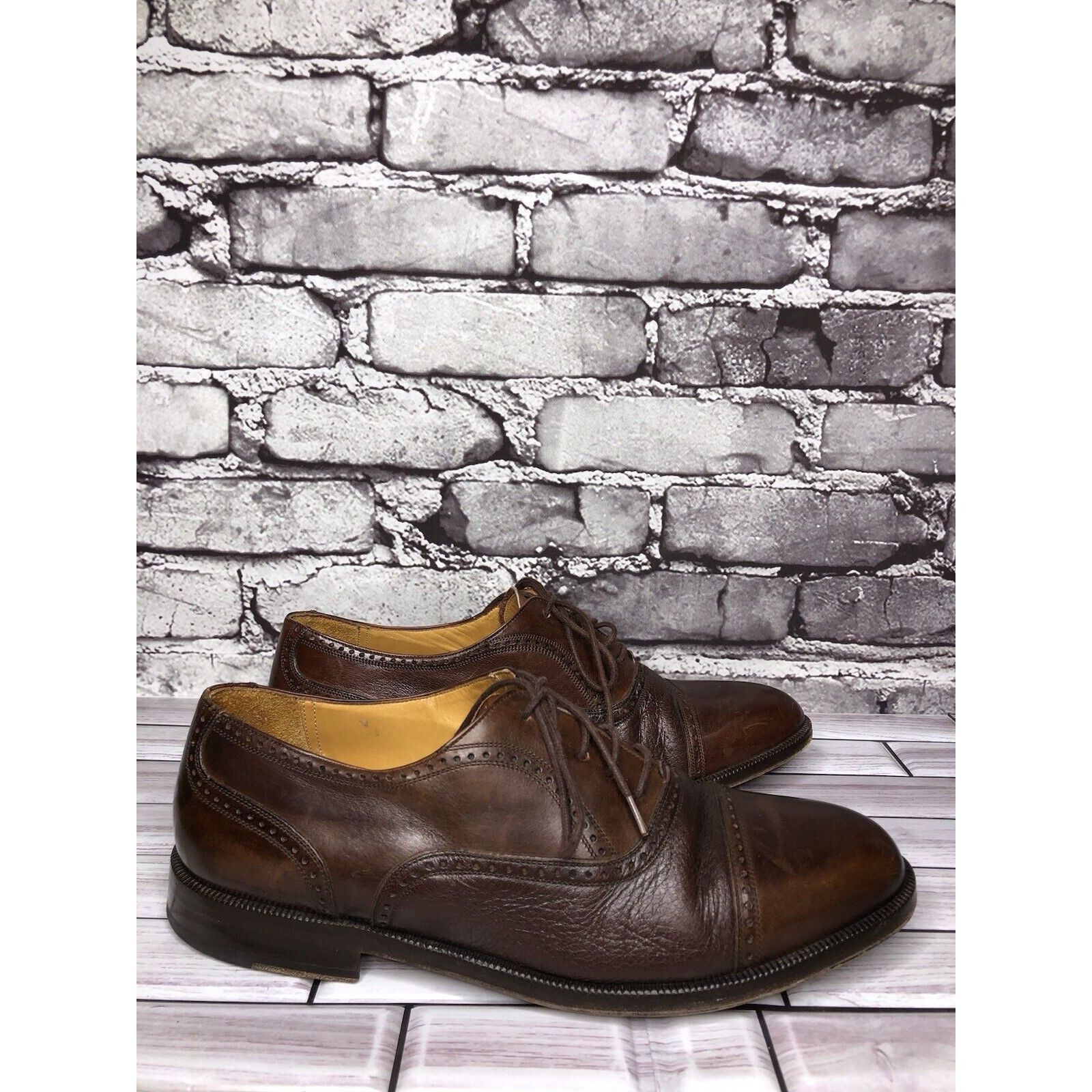 Mezlan Mezlan Florence Coffee Brown Leather Pebbled CapToe Oxford S Size US 7 / EU 40 - 15 Thumbnail