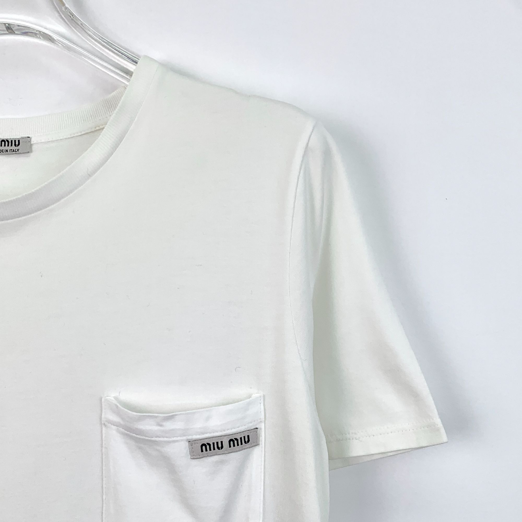 Miu Miu MiuMiu Colorblock Logo Cotton Short-Sleeve Dress (Size M) Size M / US 6-8 / IT 42-44 - 7 Thumbnail