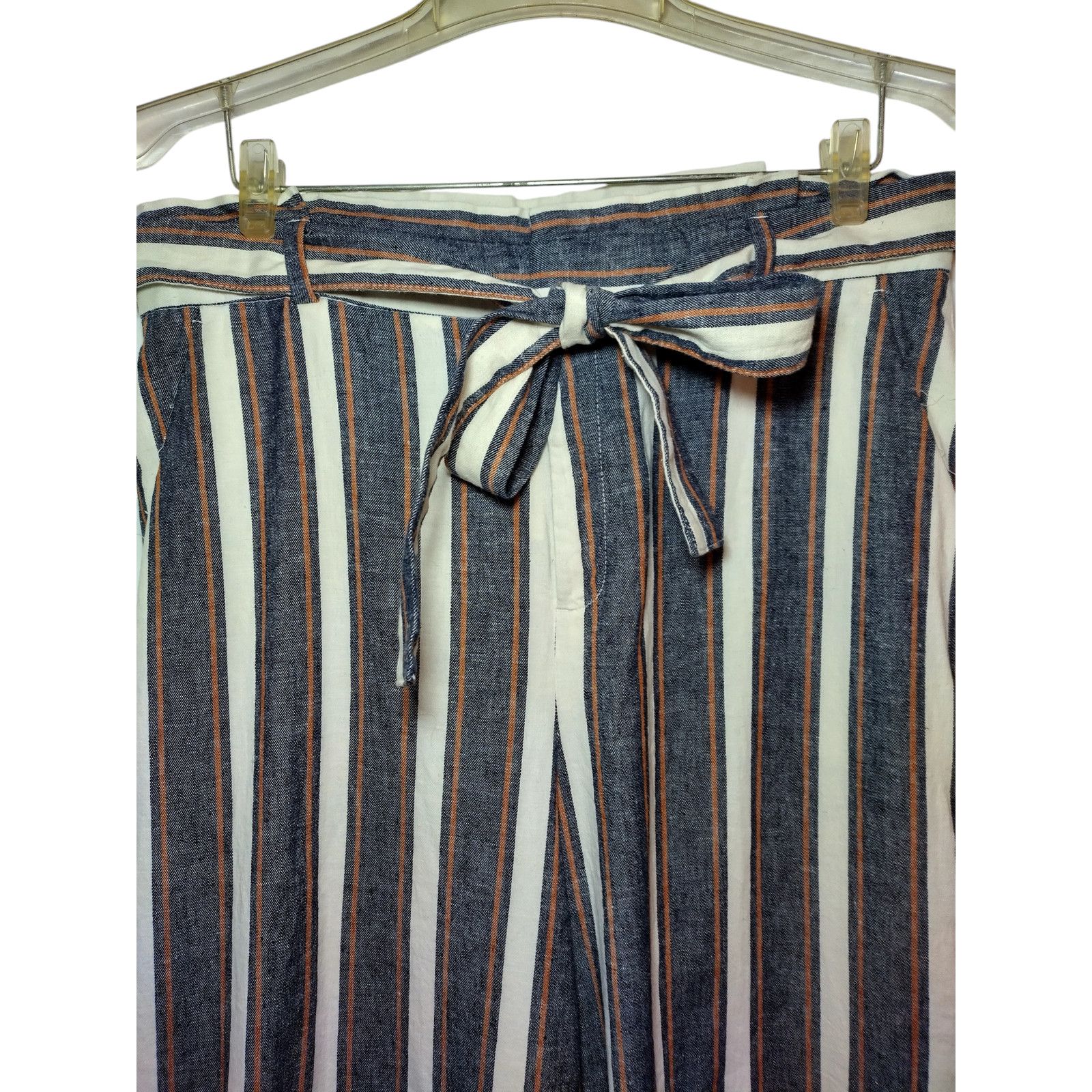 Banana Republic NWT Banana Republic Womens Blue Stripes wide Leg Pants Sz 12 Size 34" / US 12 / IT 48 - 7 Thumbnail