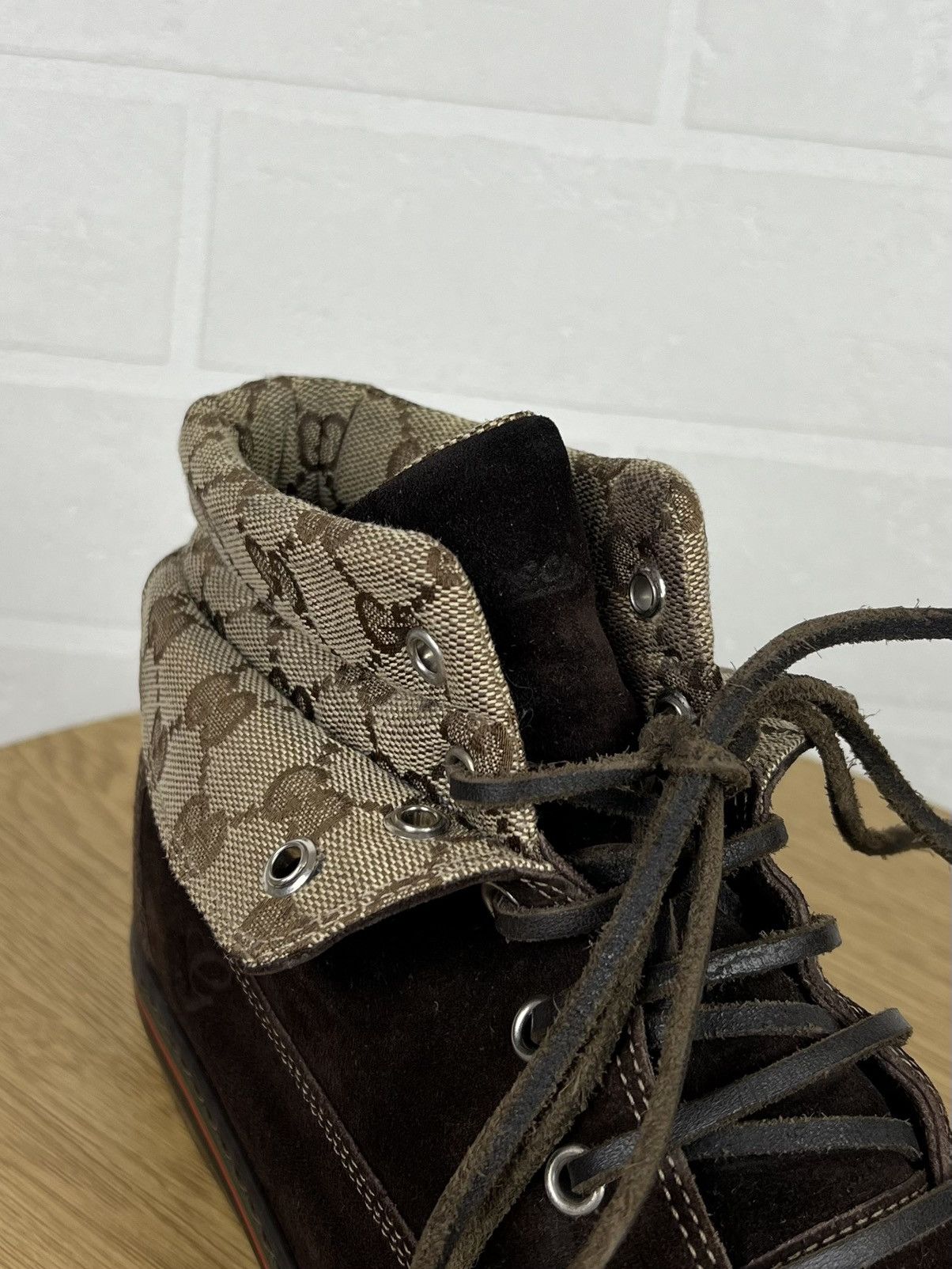 Gucci GUCCI Boots Suede Leather Shoes GG Monogram Logo Brown Men’s Size US 8 / EU 41 - 2 Thumbnail