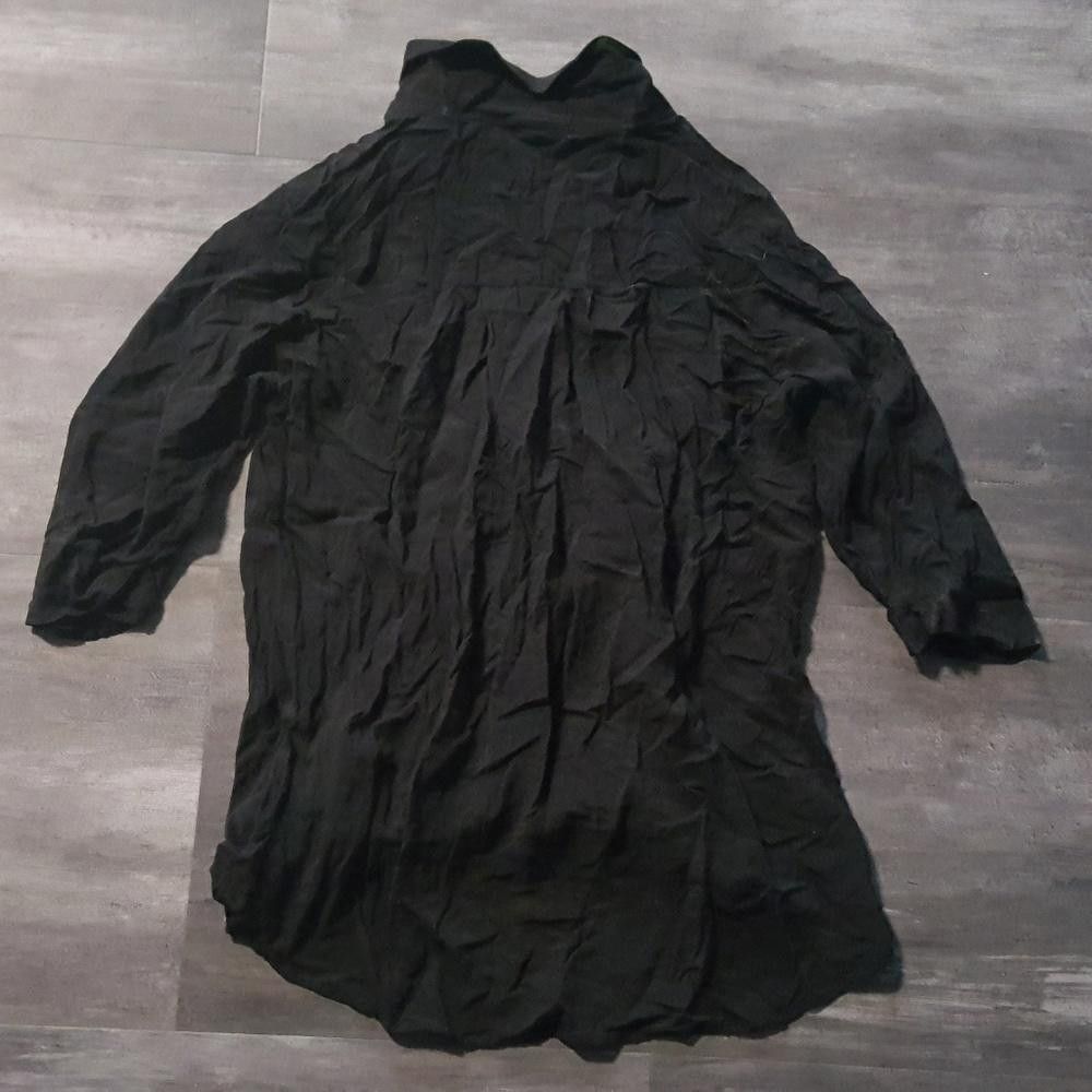 Designer Black High Low Draped Dressy Blouse Size M / US 6-8 / IT 42-44 - 2 Thumbnail