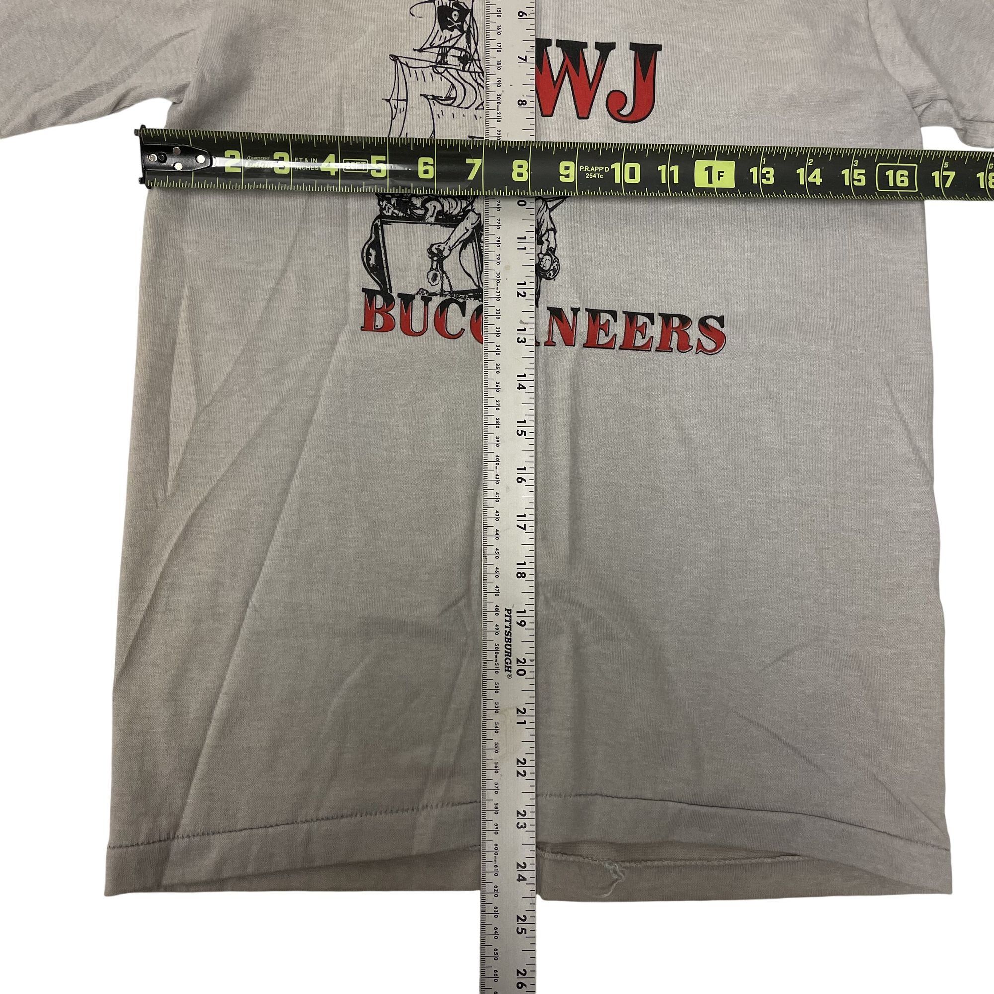Other NOS Vtg Sportswear Gray V Neck Tee WJ BUCCANEERS T Shirt Size US S / EU 44-46 / 1 - 6 Thumbnail