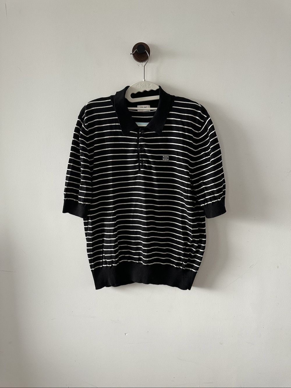 Celine Celine Striped Knit Polo Size L Size US L / EU 52-54 / 3 - 1 Thumbnail