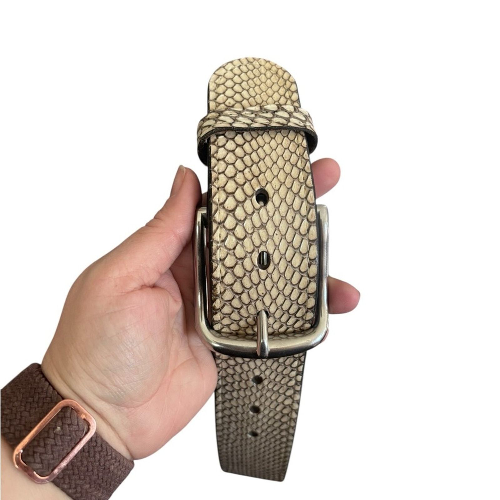 Bullhead Denim Co. Men's Indonesian Spitting Cobra Leather Belt from Bullhide Size 32 - 2 Thumbnail