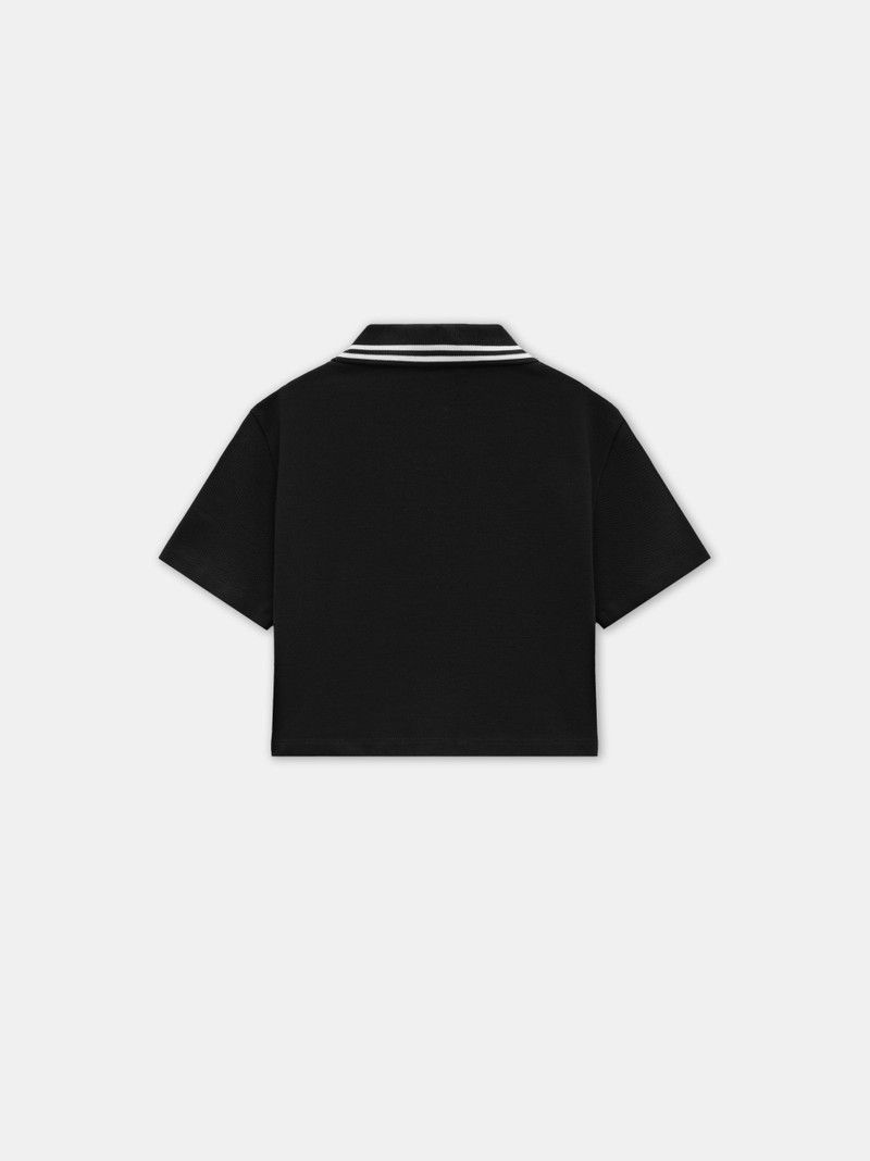 Amiri o1s1wg110126 MA Quad Cropped Polo Shirt in Black Size M / US 6-8 / IT 42-44 - 4 Thumbnail