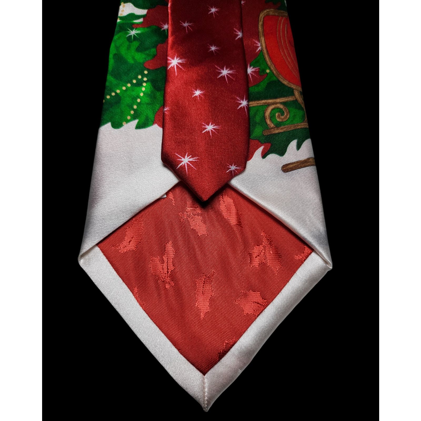Other NWT Holiday Traditions 100% Silk Santa Sleigh Reindeer Tie Size ONE SIZE - 6 Thumbnail
