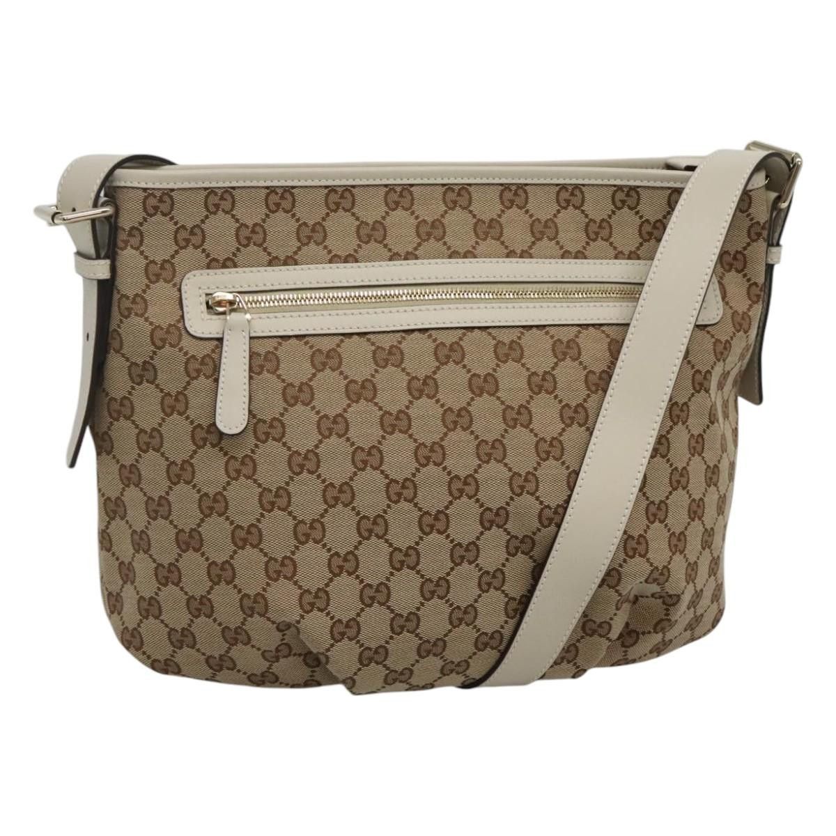 Gucci GG Canvas Shoulder Bag Beige 388930 Auth Ki5535A, Women's
