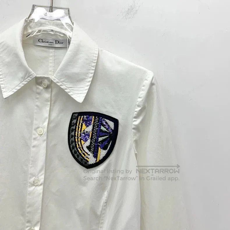 Dior Dior Logo Sequin Embroidered Cotton Dress. Size US 34 / EU 50 - 3 Thumbnail