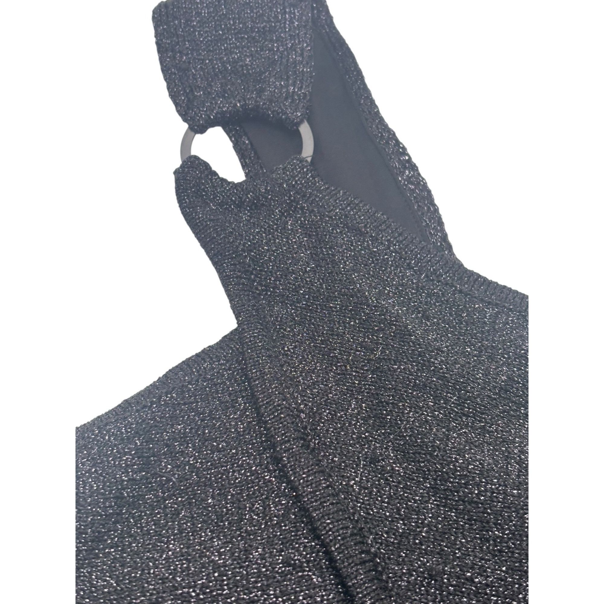 Diane von Furstenberg House of Harlow 1960 Black Metallic Knit Lurex Crop Top, Bla Size M / US 6-8 / IT 42-44 - 5 Thumbnail