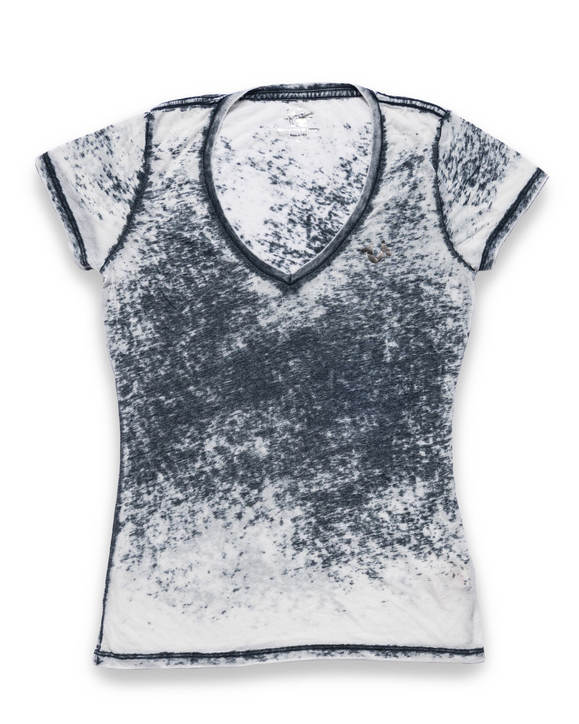 image of True Religion Sheer V- Neck Shirt in Grey, Men's (Size Medium)