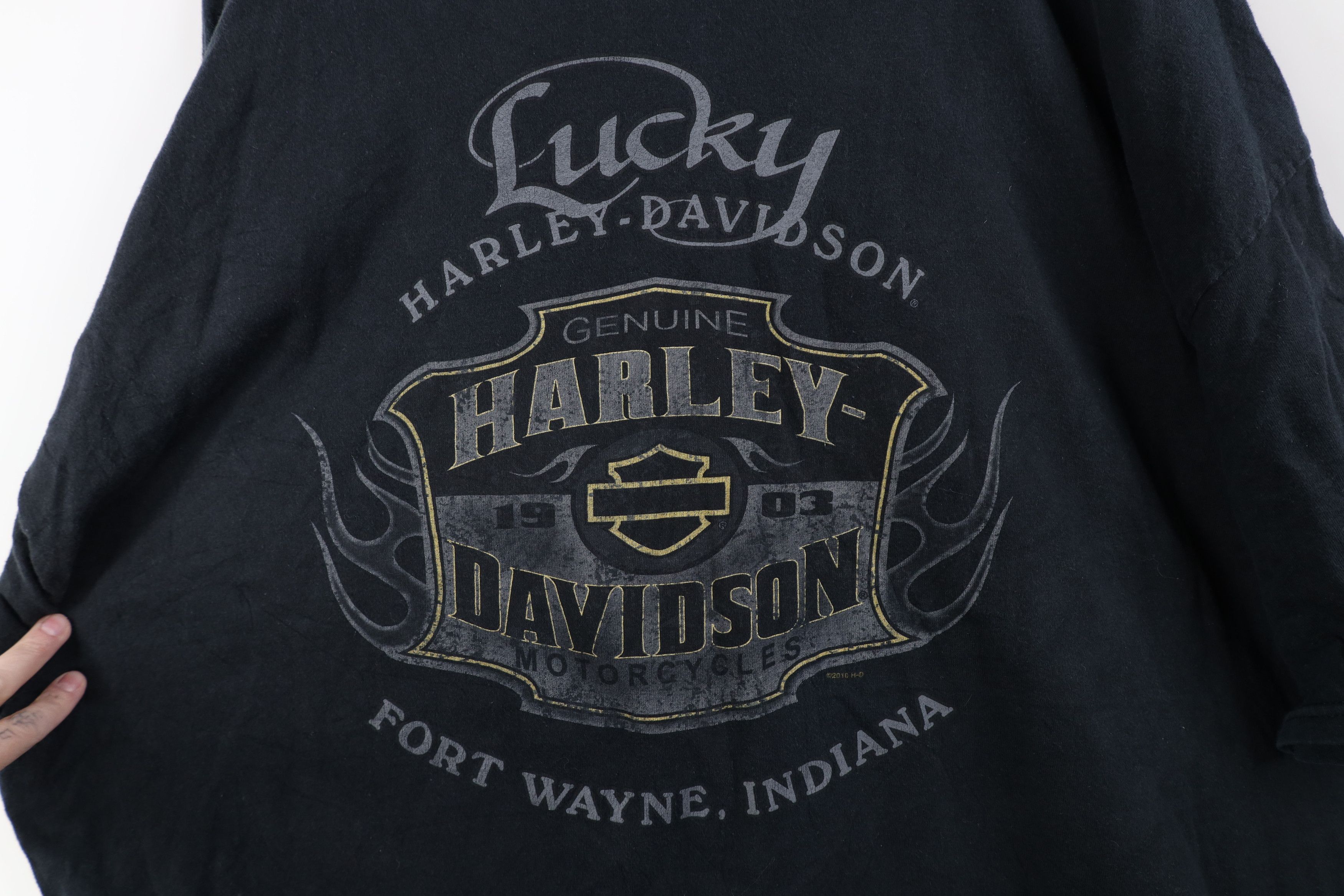 Harley Davidson Vintage Y2K Harley Davidson Spell Eagle Fire Flames T-Shirt Size US XXL / EU 58 / 5 - 11 Thumbnail