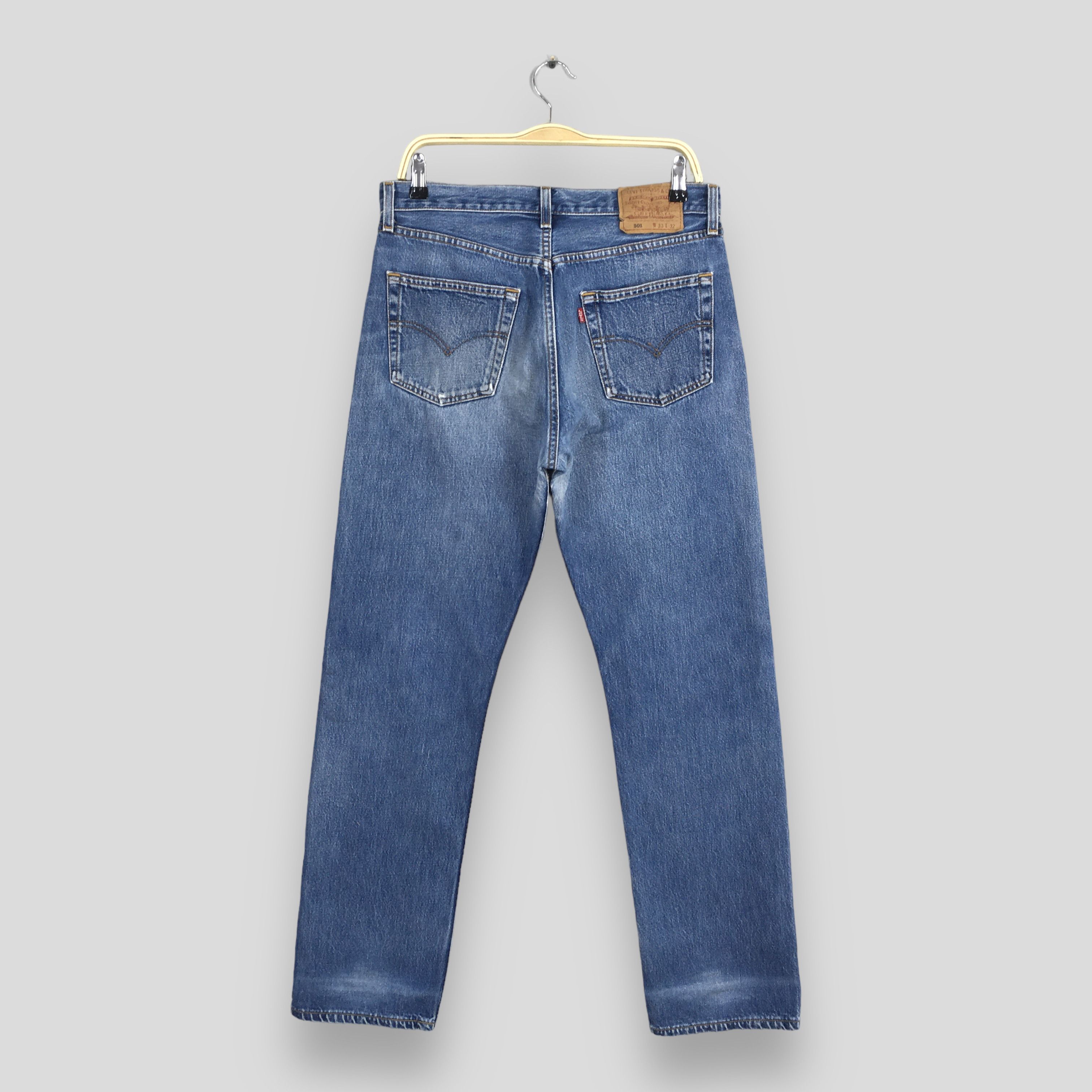 Levi's Size 31x30 Vintage 90s Levi's 501 Faded Blue Jeans S179 Size US 31 - 9 Thumbnail