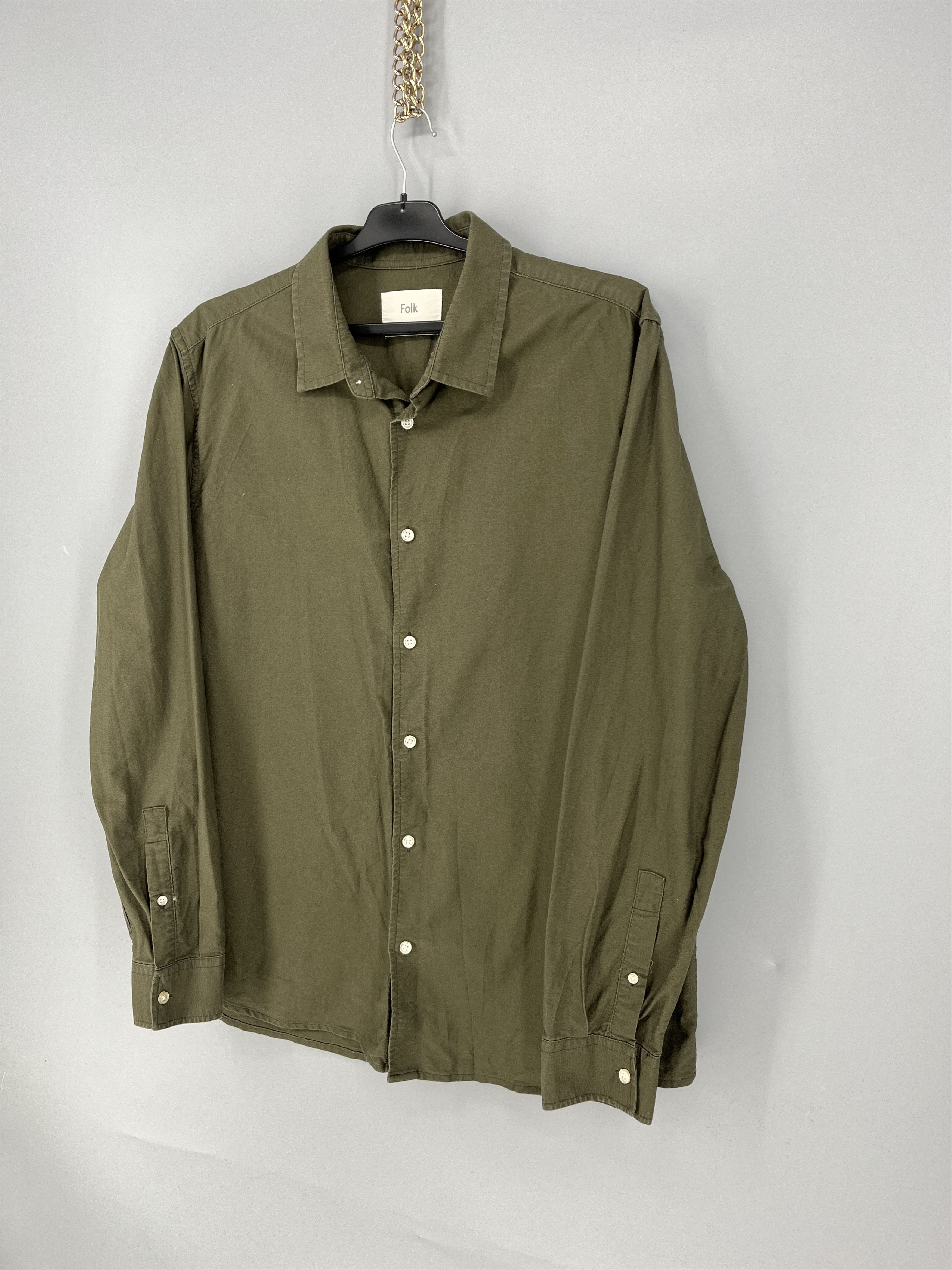 Folk Men’s Folk Dark Sand Over Shirt Size 4 Large Size US L / EU 52-54 / 3 - 3 Thumbnail