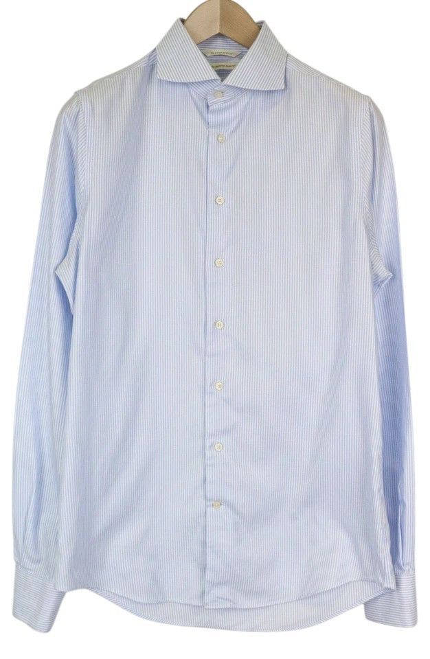 Suitsupply 40L/15 3/4L Extra Slim Blue Cotton Shirt 78579 Size 40L - 8 Thumbnail