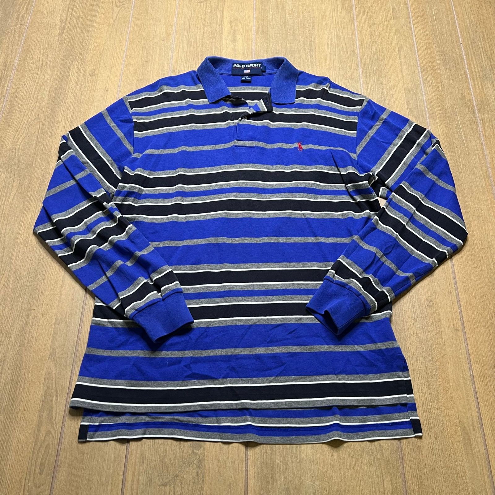 Polo Ralph Lauren Polo Sport by Ralph Lauren striped long-sleeve rugby Sz M Size US M / EU 48-50 / 2 - 1 Thumbnail