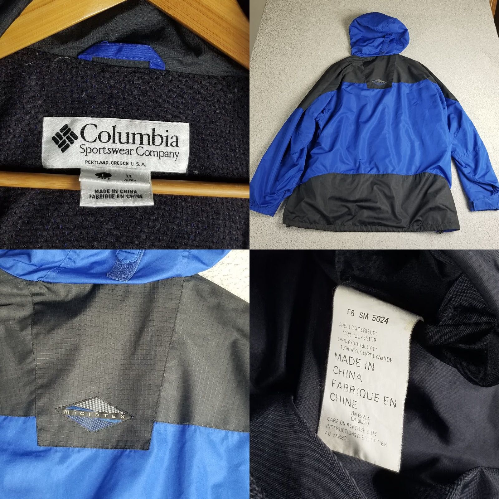 KangaROOS Columbia Anorak Jacket Men Large Blue Black Windbreaker Hooded Vintage Kangaroo Size US L / EU 52-54 / 3 - 8 Thumbnail