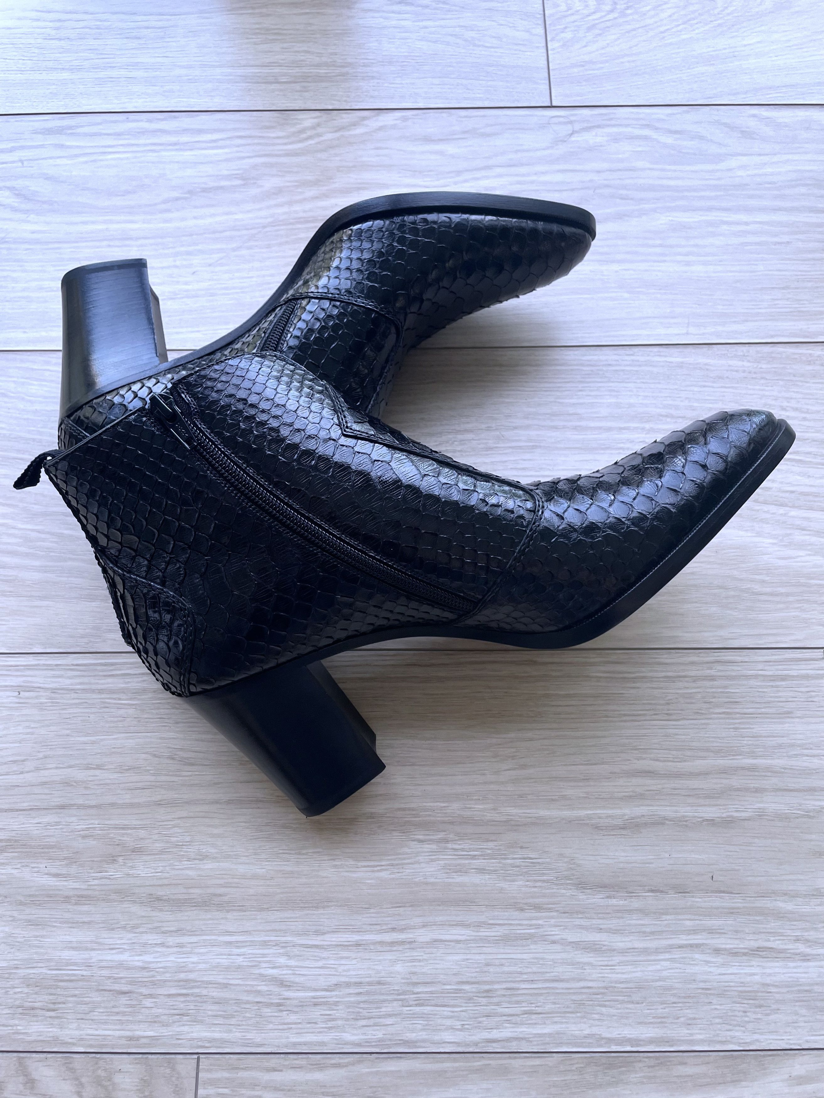 Celine × Hedi Slimane *GRAIL* AW20 BRAND NEW SHINY PYTHON LEATHER PAGES BOOTS Size US 12 / EU 45 - 4 Thumbnail