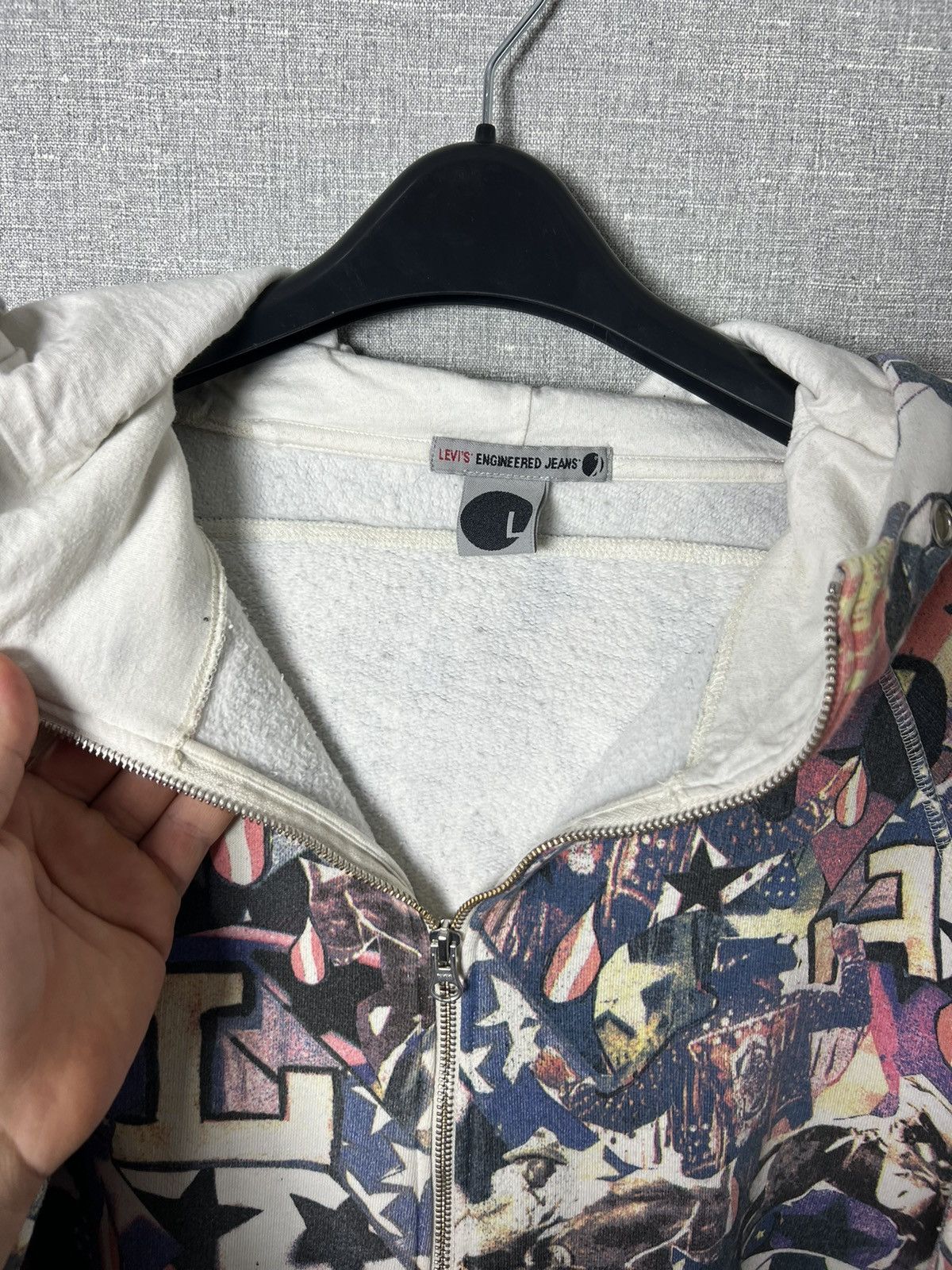 Levi's Vintage Levis Engineered Jeans All Over Printed Zip Hoodie Size US L / EU 52-54 / 3 - 17 Thumbnail