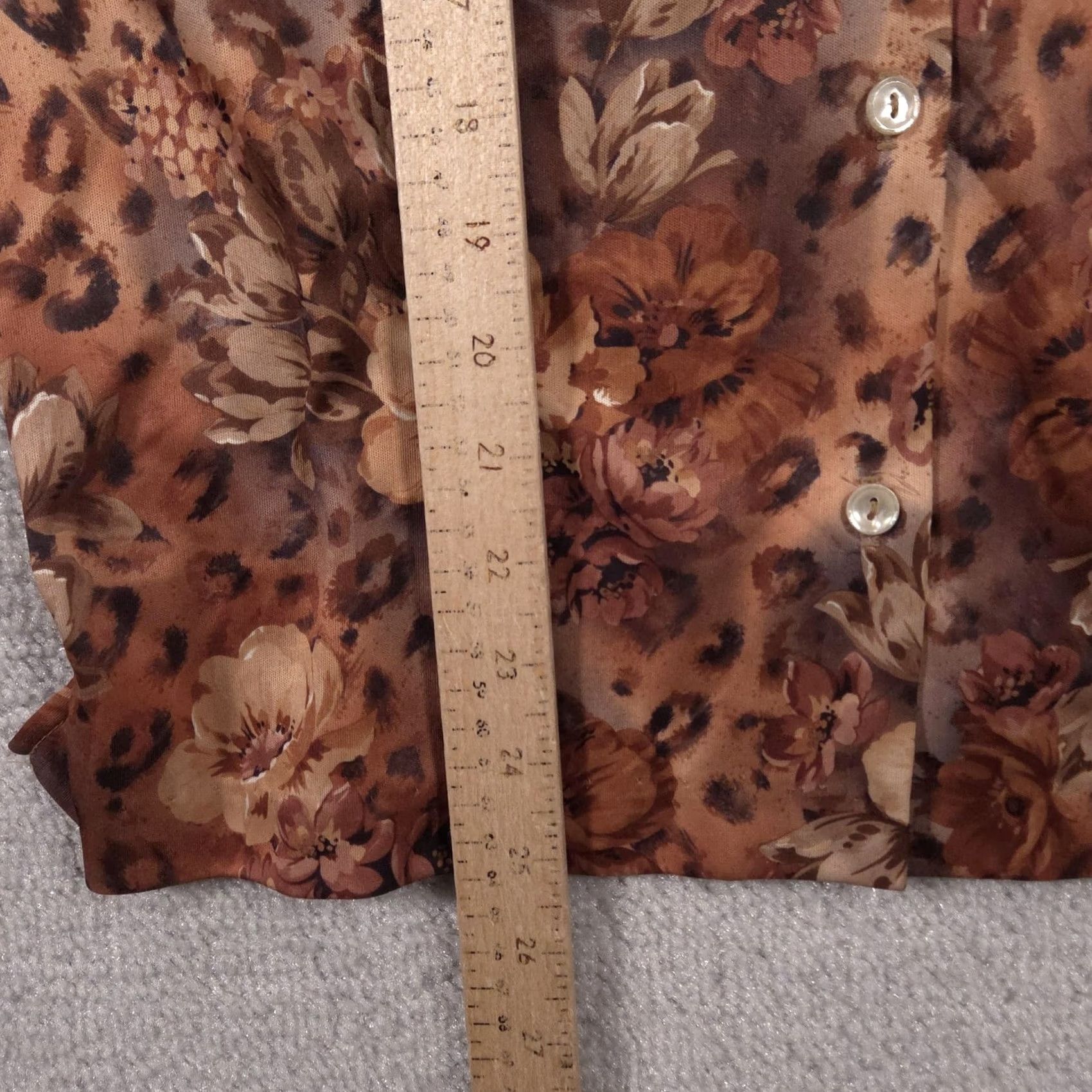 Vintage VINTAGE Act III Shirt Womens Large Brown Floral Animal Print Short Sleeve USA 90s Size L / US 10 / IT 46 - 7 Thumbnail