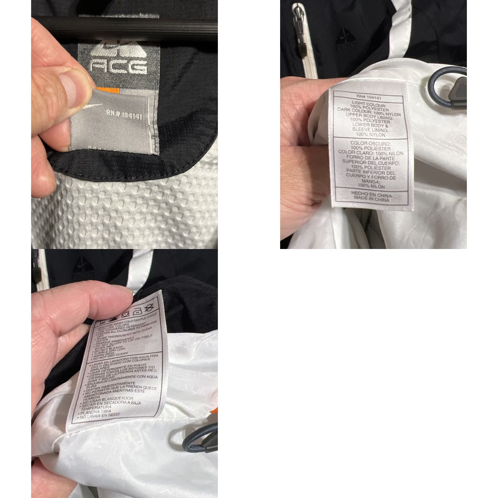 Nike ACG VINTAGE Nike ACG Jacket Womens L Black White Waterproof Shell Hiking Lightweight Size L / US 10 / IT 46 - 9 Thumbnail