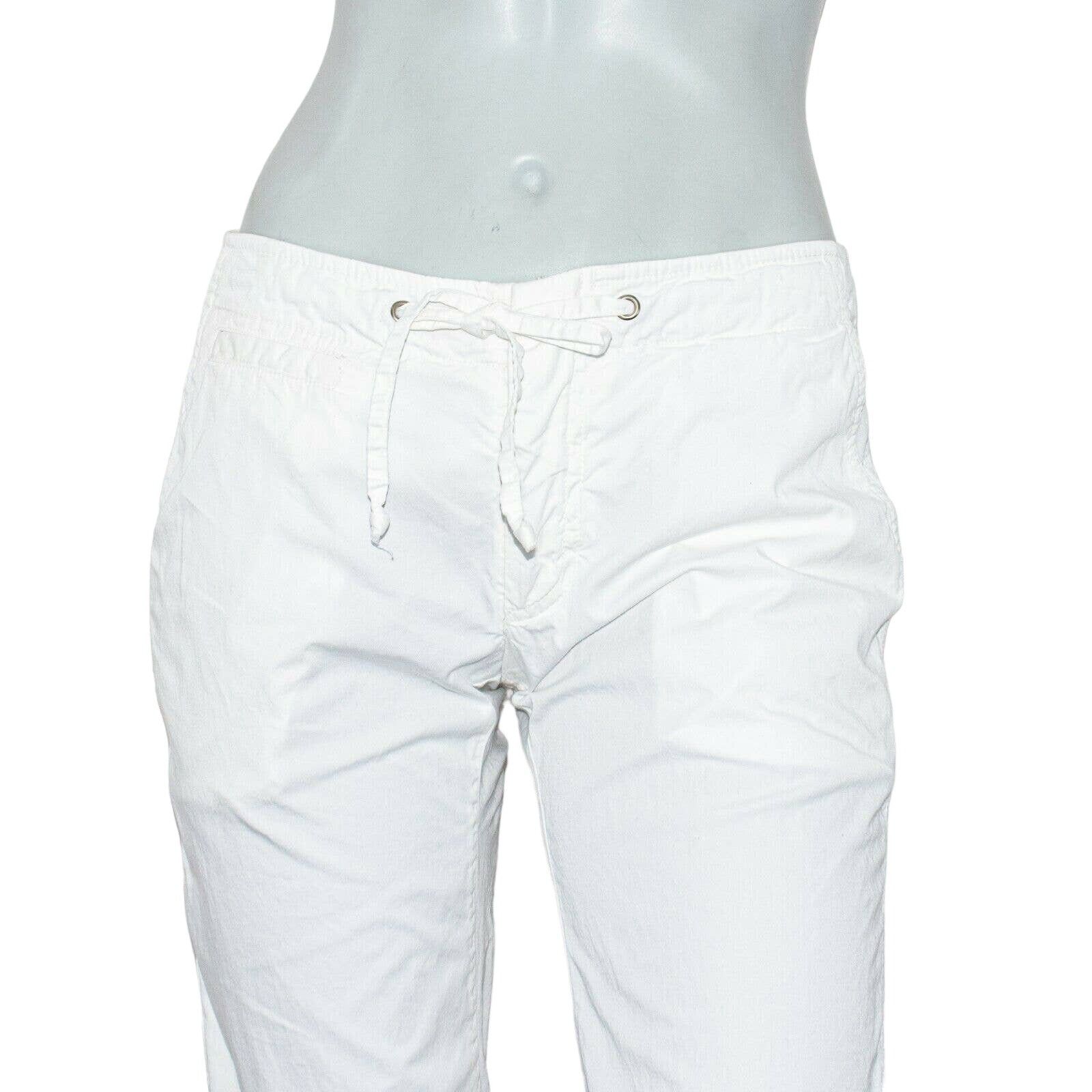 Nili Lotan NILI LOTAN Women's Cropped Drawstring Pants White Cotton Size 28" / US 6 / IT 42 - 8 Thumbnail