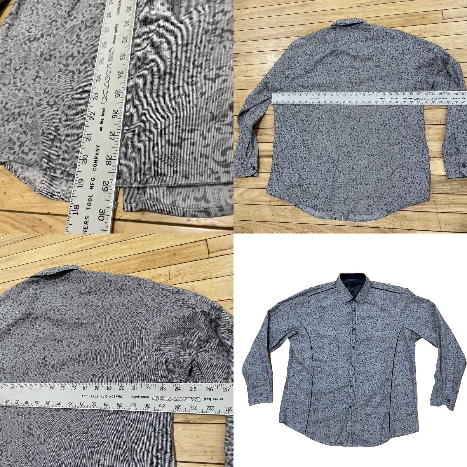 Vintage INC International Concepts Shirt Men XL Silver Paisley Western Cowboy Taper XL Size US XL / EU 56 / 4 - 8 Thumbnail