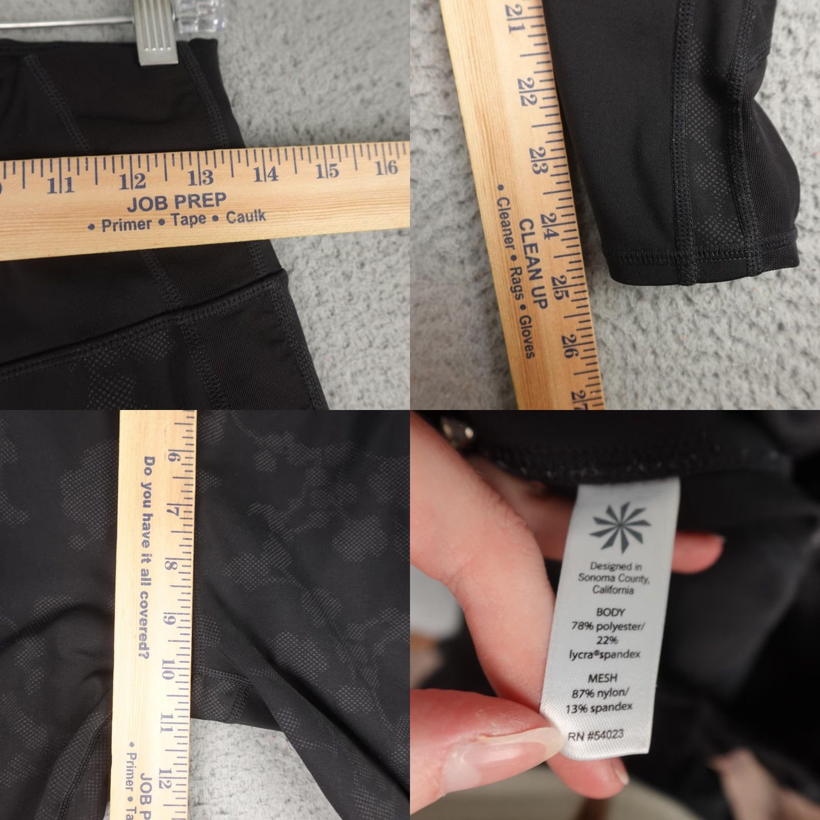 Athleta Athleta Leggings Womens M Black Floral High Rise Pocket Yoga Gym Stretch Size 32" / US 10 / IT 46 - 8 Thumbnail