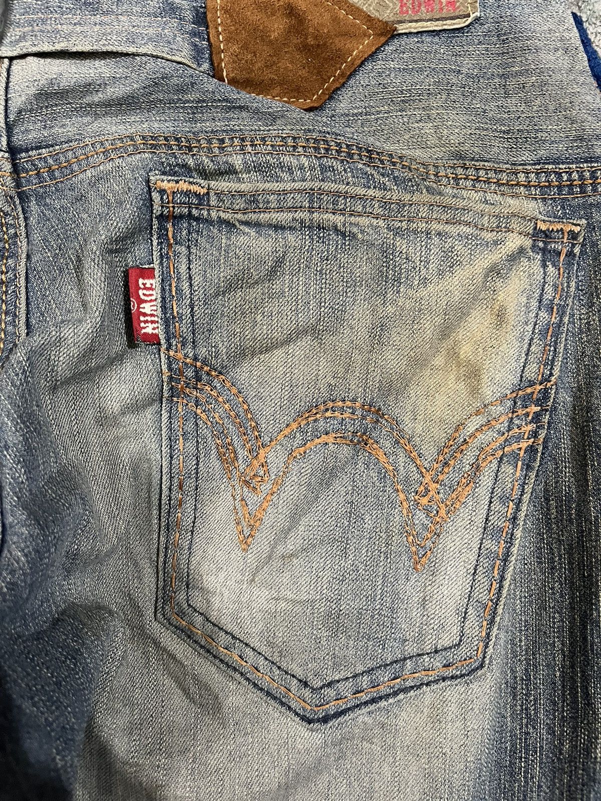 Beauty Beast × Edition Japan × Edwin Vintage Edwin XV Mudwash Grunge Buckle Belt Denim Size US 33 - 13 Thumbnail